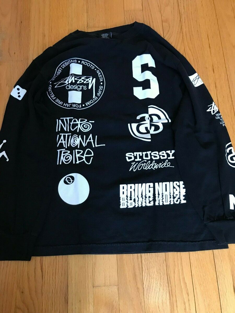 Vintage 90s Stussy Black Long Sleeve Graphic T Shirt Mens M Vintage 90s Stussy Black Long Sleeve Graphic T Shirt Mens M