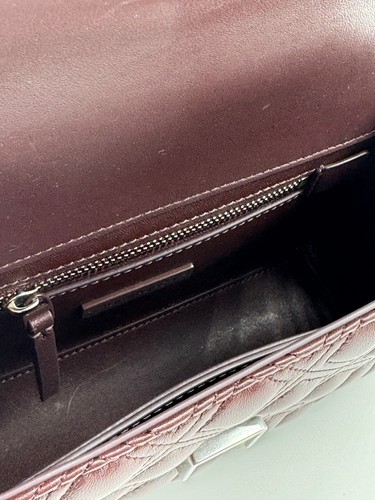 TORY BURCH Fleming quilted leather tassel small convertible crossbody bag -Wine - Picture 15 of 15