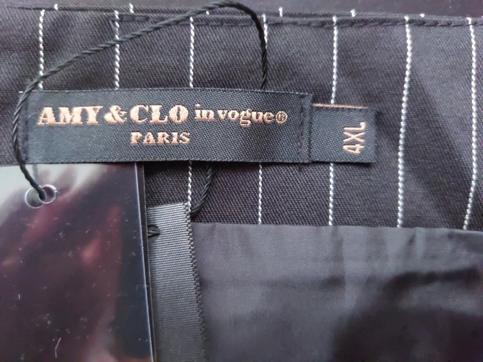Amy & Clo Black Striped Skirt  Uk 4XL Please Check Measurements In Description - Image 4 of 4