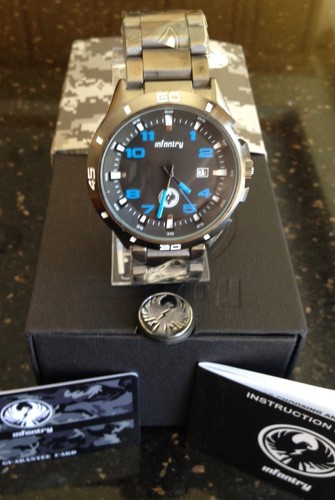 Infantry Officer IN-010 Military Quartz Gunmetal Blk Stainless Steel Case & Band - Picture 1 of 6