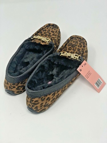 Juicy Couture Animal Leopard Print Women's Slip on Moccasin Slippers NEW SZ 9 - Picture 3 of 5