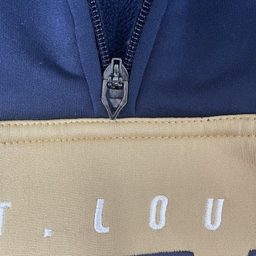St Louis Rams Pullover Mens 2XL Vintage Reebok 1/4 Zip Sweater Gold Navy - Picture 6 of 18