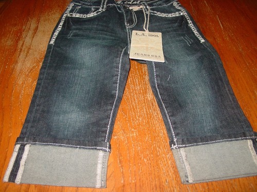 Girls Size 10 LA Idol Embellished Capri Jeans NWT - Picture 2 of 2