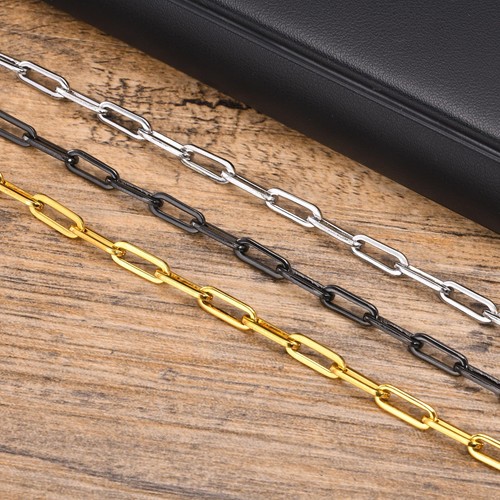 Schlichtes Büroklammer Kettenarmband für Herren Damen, Edelstahl verstellbar - Bild 17 von 17