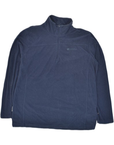 MOUNTAIN STORAGE Herren Fleecepullover mit Reißverschluss am Ausschnitt Large blau Polyester AG59