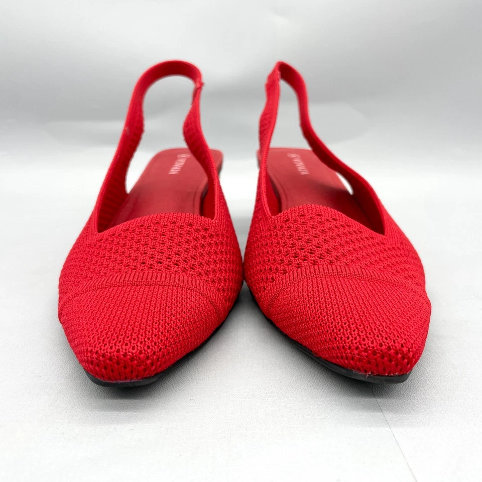 VIVAIA Feminino 41 10 Leah Pro Sandálias Sapatos Malha Vermelha Salto Apontado - Imagem 2 de 4