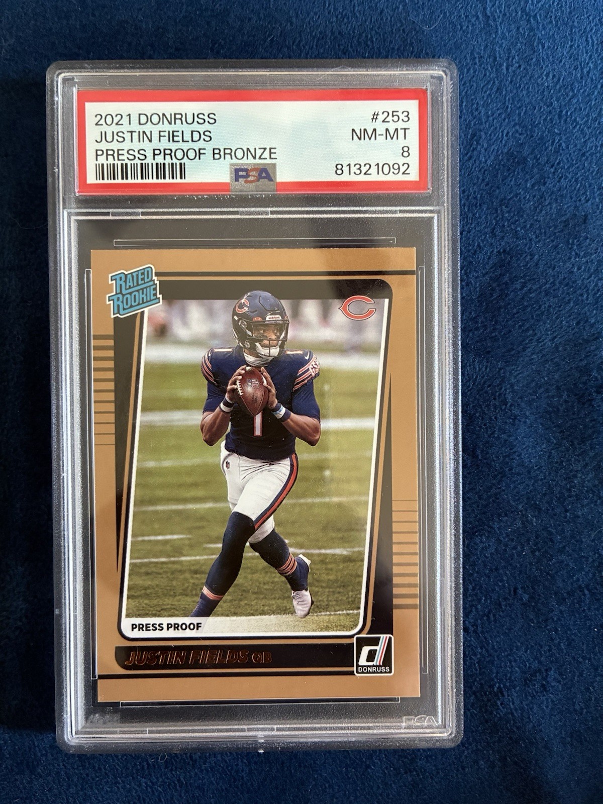 2021 Panini Donruss - Rated Rookie Justin Fields #253 Press Proof Bronze (RC) 8