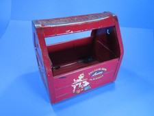 Vintage AMSCO SHU SHINE Red Metal Bank - 1950's Shoe Shine Box ~Made in USA~