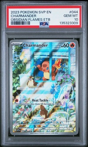 2023 Pokemon SVP EN Charmander 044 Obsidian Flames ETB Promo PSA 10