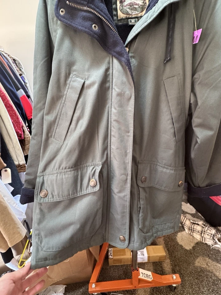 Chaqueta de Colección Pacific Trail Pesada Exterior Verde Forrada de Vellón Abrigo con Capucha Talla M-L Foto 2 de 4