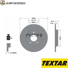 2x BRAKE DISCS 92316303 FOR HYUNDAI KONA KIA SELTOS D4FE/G4FP 1.6L G4FJ 1.6L 