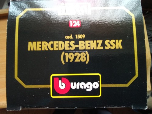 Burago 1928 Mercedes Benz SSK rot/schwarz Maßstab 1:24 Diecast Auto - Bild 5 von 5