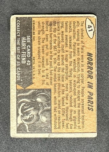 1962 Topps Mars Attacks Horror in Paris #41 Low Grade VG - Picture 2 of 3