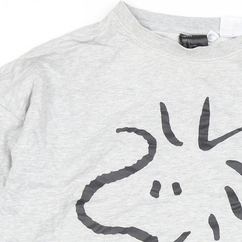 H&M Unisex Grey Cotton Peanuts Pullover Sweatshirt Size 8 - Picture 10 of 12