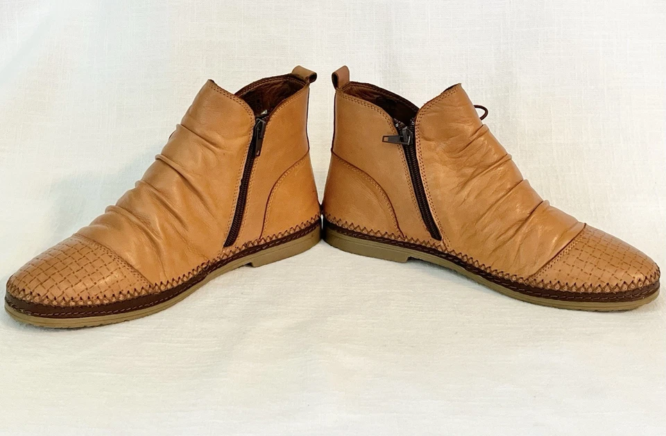 Bota Chelsea Spring Step Pomeroy para mujer de cuero talla 10,5-11. Color camel Foto 3 de 4