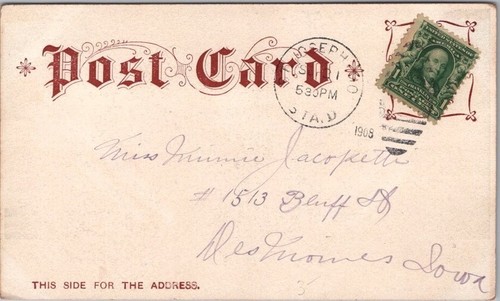 1908 ST. JOSEPH, Missouri Postcard "Club House, LODGE No. 40, BPOE" Elks - Picture 2 of 2