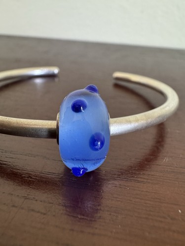 Trollbeads Dark Blue Bud Bead Retired 2008 Rare Chunky Authentic Beauty - Picture 3 of 8