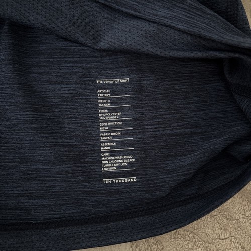 Ten Thousand The Versatile Shirt Mens Sz M Blue Athletic Mesh Performance Tee - Picture 8 of 9
