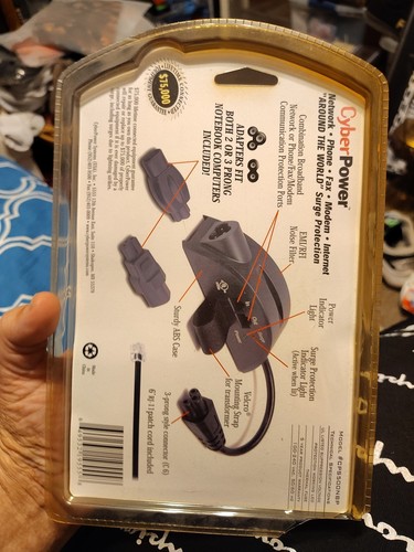 CYBER POWER NOTEBOOK SURGE PROTECTOR--PORT PROTECTION--TRAVEL--FREE SHIP--NEW - Picture 2 of 2