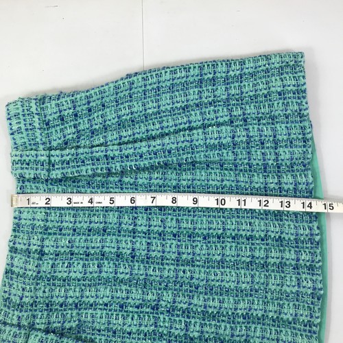 J. Crew Shirred Mini Skirt Women's Size 4 Tidepool Tweed Lined Party Preppy - Picture 7 of 10