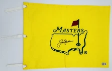 JACK NICKLAUS SIGNED UNDATED AUGUSTA MASTERS GOLF PIN FLAG AUTOGRAPH BAS K34