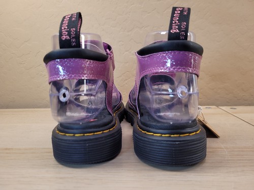 Dr. Martens Klaire Strap Slip-On Leather Sandals Pink Glitter Womens Size 5 - Picture 4 of 8