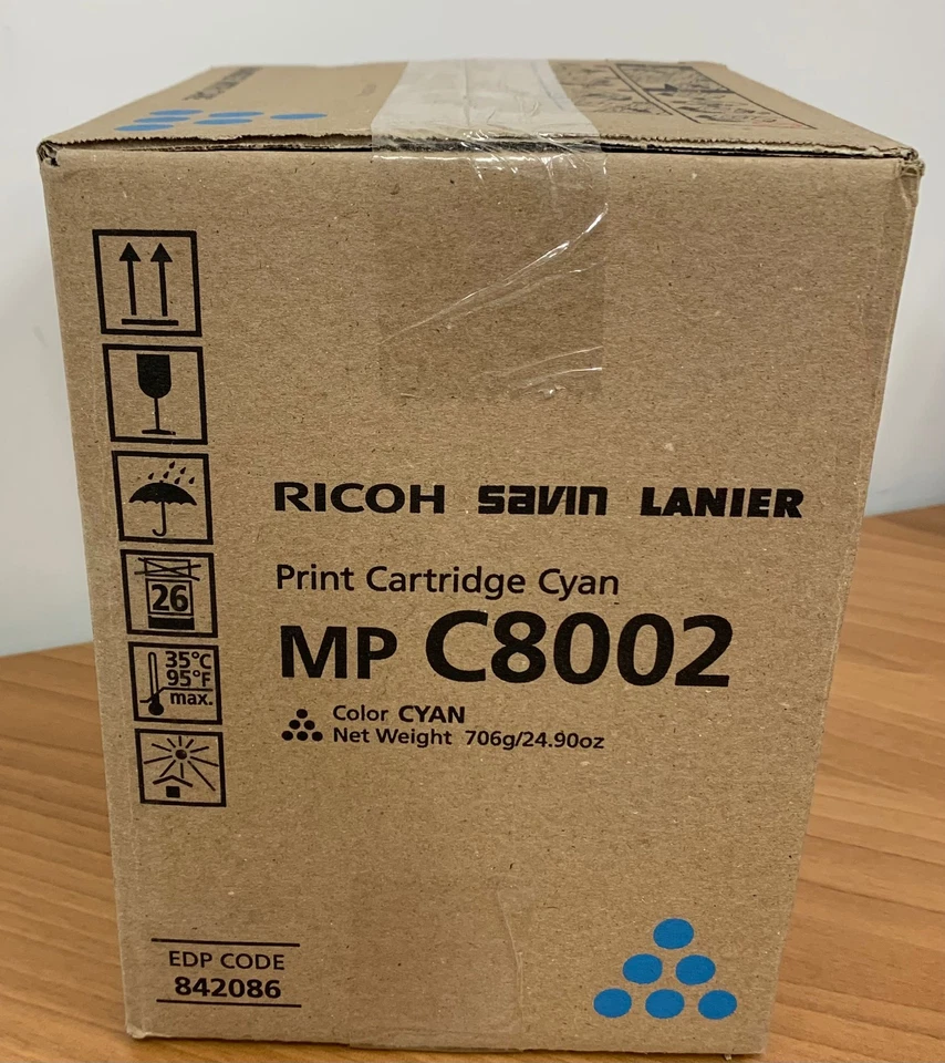 Cartucho de tóner cian genuino Ricoh 841783 (842086), fabricante de equipos originales Foto 2 de 2