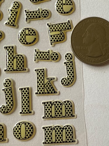 SCHWARZ/WEISS EPOXY ALPHABET Aufkleber(65 Stück)atd•Kleinbuchstaben•Wörter•Buchstaben•Tupfen-Punkte - Bild 5 von 10