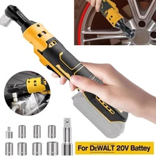 Brushless Cordless Electric Ratchet Wrench 3/8" for Dewalt 20V Li-Ion Battery