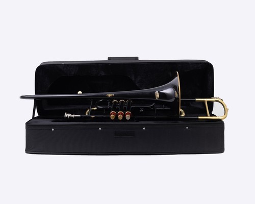 QUEENBRASS Trombone Bb PRO BLACK BRASS Hard Case and Mouthpiece brass TRUMBONE B - Picture 4 of 21