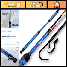 Portable Fishing Gaff with Stainless Steel Hook, Non-Slip Grip, Fiberglass Shaft