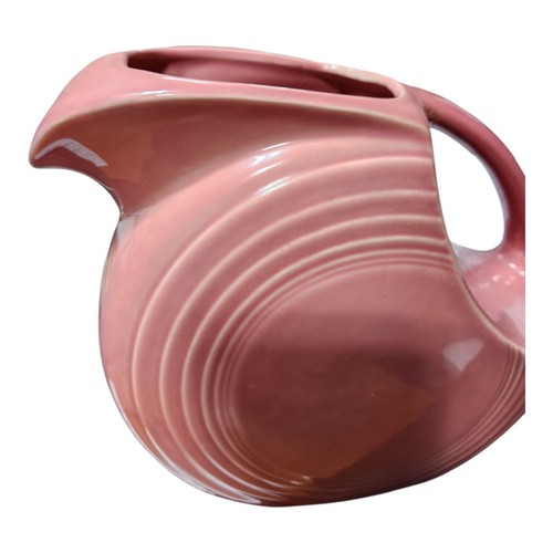 Vintage Original Fiestaware Disk Pitcher in P86 Rose Pink Fiesta Ware 7” H - Picture 2 of 9