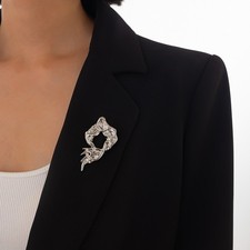 Sterling Silver 925 Women’s Suit Brooch Pin Natural Unique Design With Gift Bag
