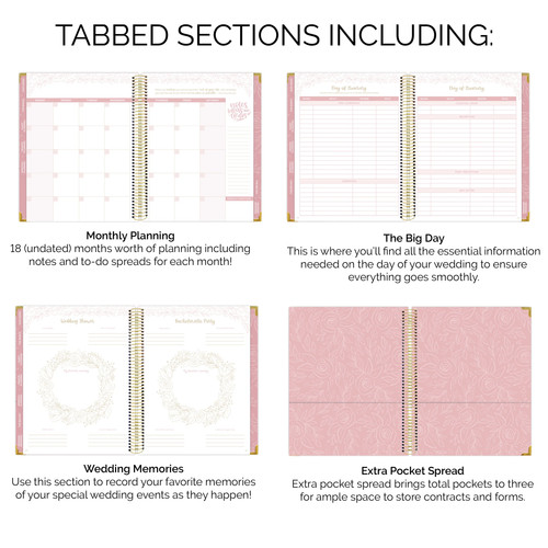 bloom daily planners Wedding Planner & Calendar, Gold Scallops - Picture 6 of 12