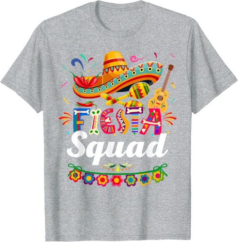 Fiesta Squad Cinco De Mayo Tee Mexican Party Cinco De Mayo T-Shirt Hoodie - Picture 7 of 17