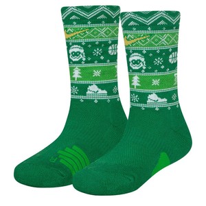 Nike Elite Limited Edition Christmas Basketball Socks Sx7866 Sz L 8-12 Green