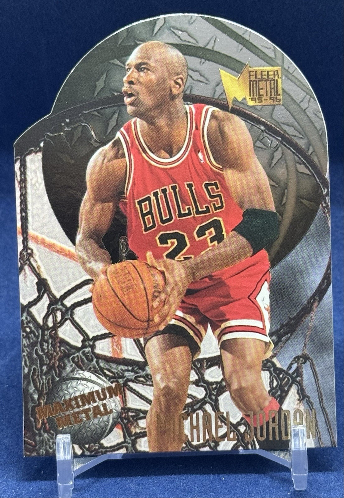 1995/96 Fleer Metal MICHAEL JORDAN “Maximum Metal” Die Cut 4/10