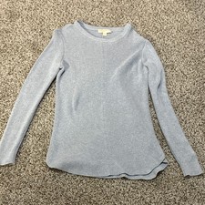 Michael Kors Women s Gray Rib-Knit Crew Neck Long Sleeve Pullover Sweater M