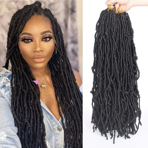Xtrend 7 Packs 24 Inch Black Nu Faux Locs Crochet Braids Hair Synthetic Pre