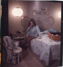 Elizabeth Taylor on bed Only Game in Town 1970 Original 2.25 x 2.25 Transparency