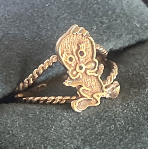 10k 417 Gelbgold Tweety Vogel Ring Größe 6,5 - Bild 2 von 6