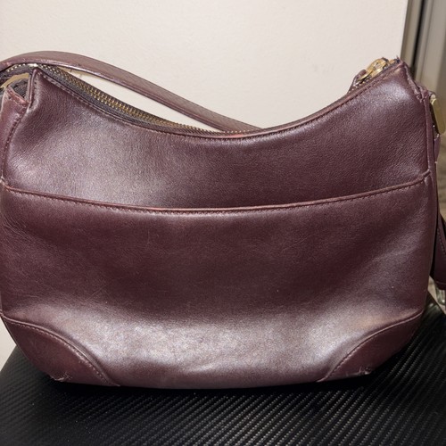 VTG Etienne Aigner Burgundy Leather W/brass Adjustable Shoulder Bag 80s,90s - Picture 9 of 11