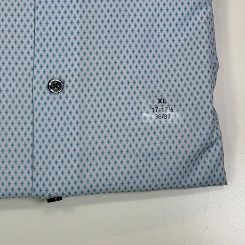 Alfani Men's Nick Geo-Print Dress Shirt, white/blue 17-17.5 36-37 $65 - Picture 4 of 5