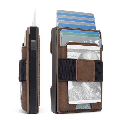Minimalist Wallet Pop Up Card Holder Cash Strap Separable Magnetic Wallet - Picture 26 of 26