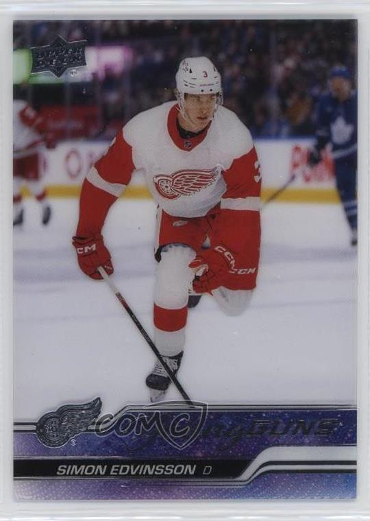 2023-24 Upper Deck Series 1 Young Guns Clear Cut Simon Edvinsson #228 Rookie RC