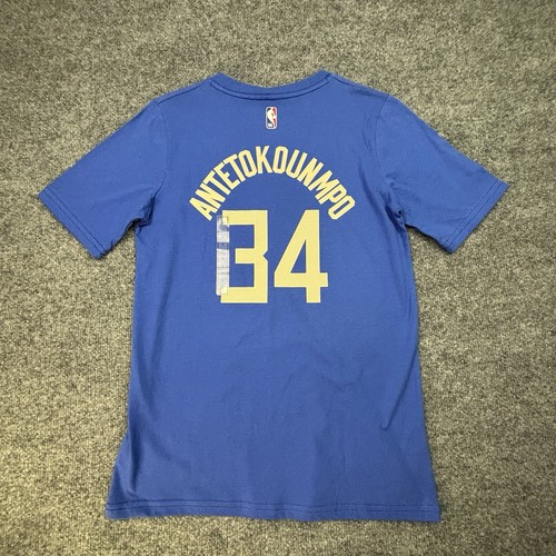Giannis Antetokounmpo Milwaukee Bucks Nike City T-Shirt Jersey Large 14/16 NWT - Picture 17 of 17