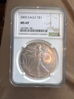 2003  Silver Eagle Certified by NGC as MS69