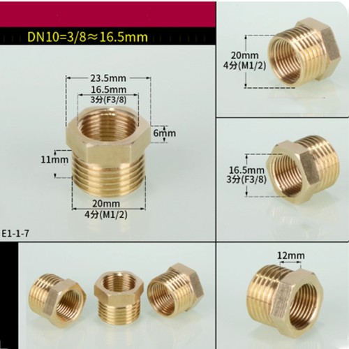 Conector adaptador de agua reductor de latón BSP macho a hembra - Imagen 8 de 15