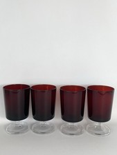 Vintage Ruby Red Luminarc Stemmed Glass Set / French / Set Of 4