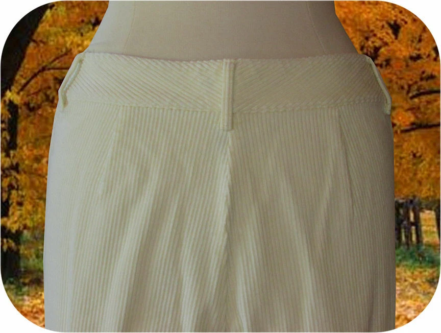 Pantalones de pierna ancha IZOD 12 blancos/invierno blancos pana tiro clásico contorno cintura Foto 3 de 4